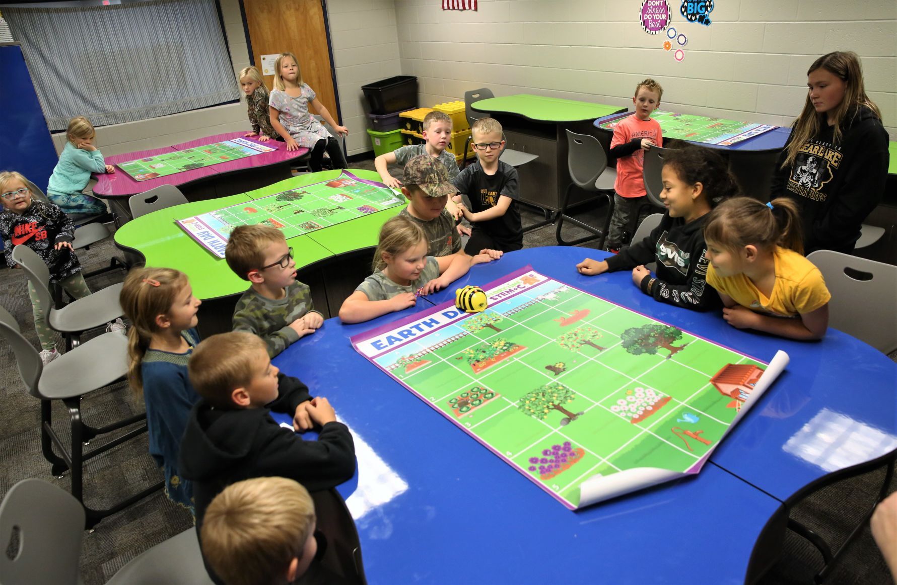 Clear Creek Elementary School - renovated library - coding